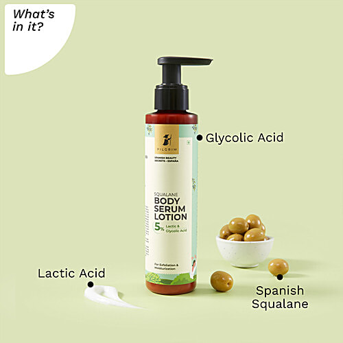 Pilgrim Squalane Body Serum Lotion - For Exfoliation & Moisturisation, 150 ml  
