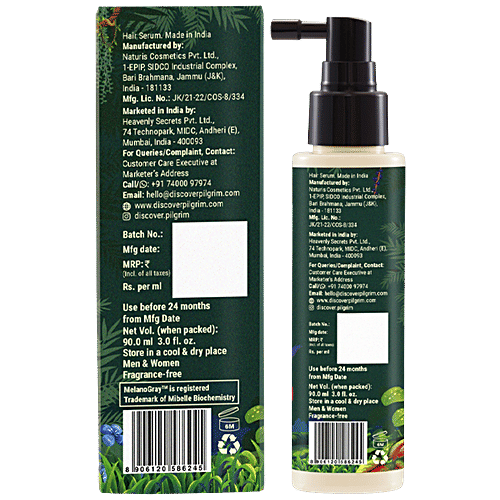 Pilgrim Patua Anti-Grey Hair Serum - 3% MelanoGray, Long Lasting, 90 ml  