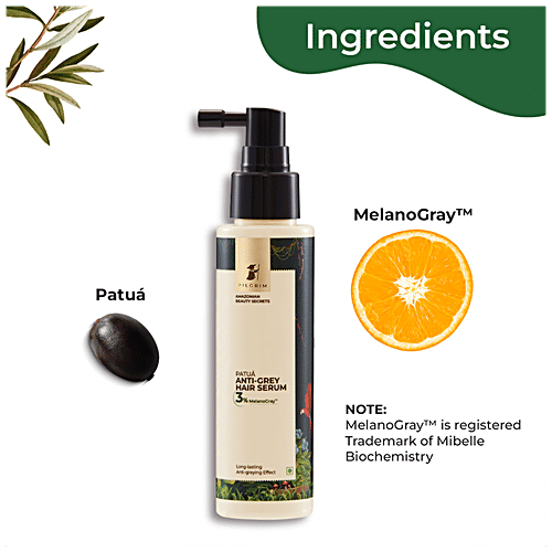 Pilgrim Patua Anti-Grey Hair Serum - 3% MelanoGray, Long Lasting, 90 ml  
