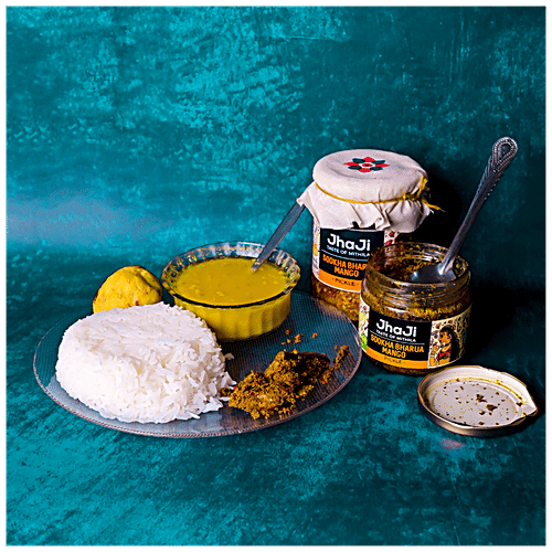 JhaJi  Dry Stuffed/Sookha Bharua Mango Pickle, 500 g  