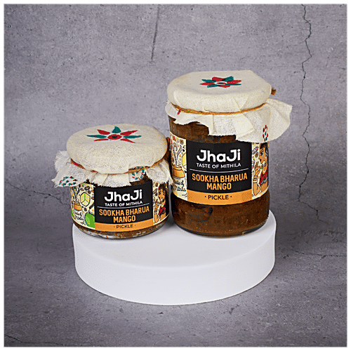 JhaJi  Dry Stuffed/Sookha Bharua Mango Pickle, 500 g  