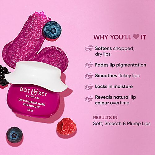 Buy Dot & Key Lip Plumping Mask Vitamin C & E, For Dry, Pigmented