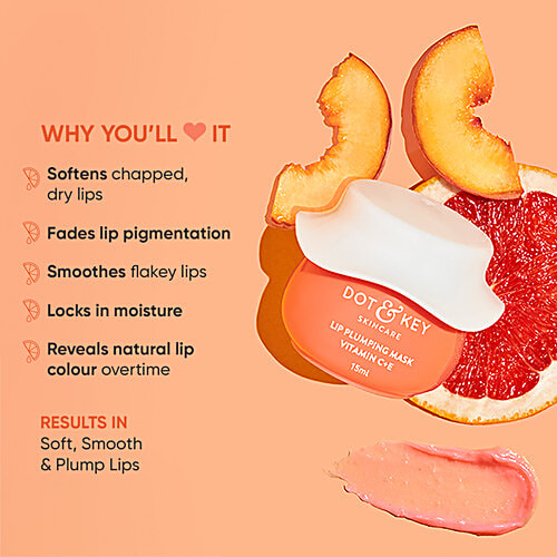 Buy Dot & Key Lip Plumping Mask Vitamin C & E, For Dry, Pigmented