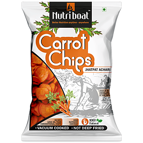 NUTRIBOAT Carrot Chips - Vacuum Cooked, High Nutrient Content, 25 g