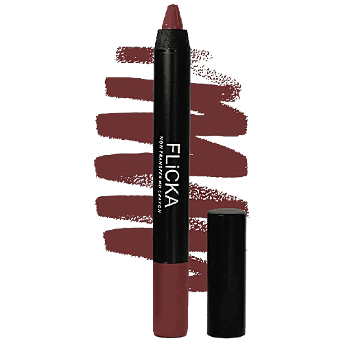 Flicka Lip Crayon - Intense Creamy Matte Lipstick, Waterproof, 3.5 g Binge Watching 