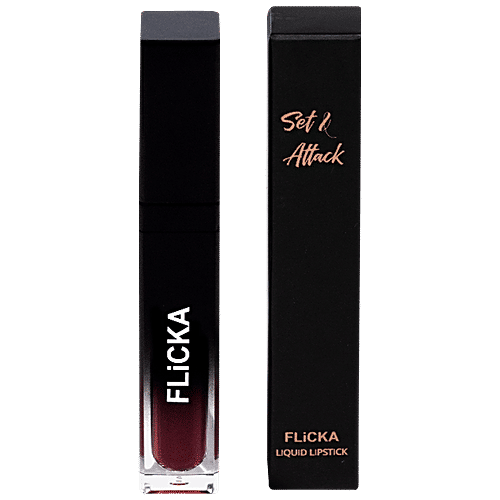 Flicka Set & Attack Liquid Matte Lipstick - Longlasting, Quick Application, Highly Pigmented, 7 ml Awesome Blossom 
