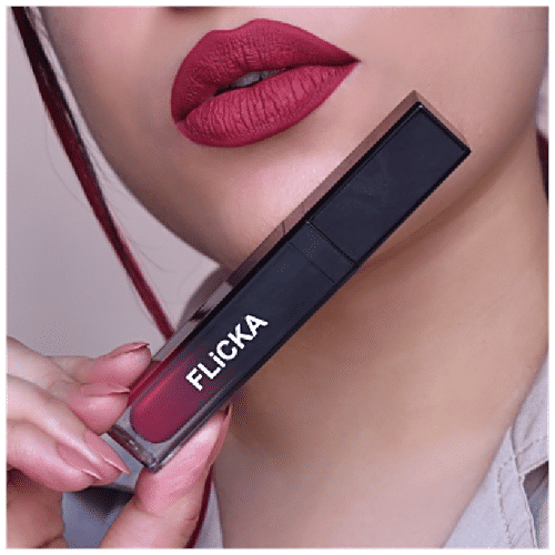 Flicka Set & Attack Liquid Matte Lipstick - Longlasting, Quick Application, Highly Pigmented, 7 ml Awesome Blossom 