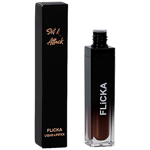 Flicka Set & Attack Liquid Matte Lipstick - Longlasting, Quick Application, Highly Pigmented, 7 ml Hunny Bunny 