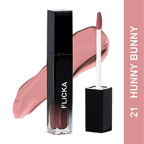 Flicka Set & Attack Liquid Matte Lipstick - Longlasting, Quick Application, Highly Pigmented, 7 ml Hunny Bunny 