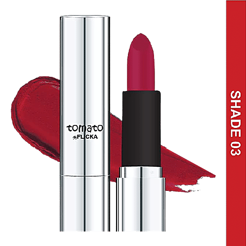 Buy FLiCKA Tomato Lipstick For Dry Lips, Matte Finish, Full Coverage