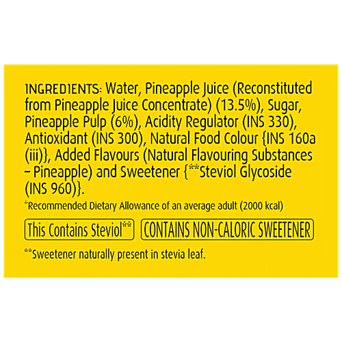 Del Monte Fruit Drink - Pineapple, 240 ml (Pack of 6) 