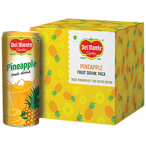 Del Monte Fruit Drink - Pineapple, 240 ml (Pack of 6) 