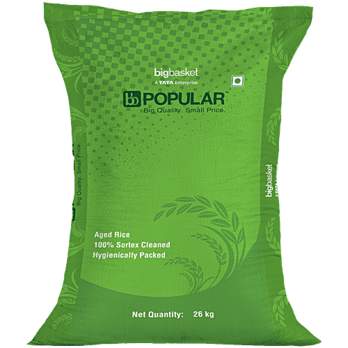 bb Popular Ponni Raw Rice - 6+ Months Old, 26 kg Bag