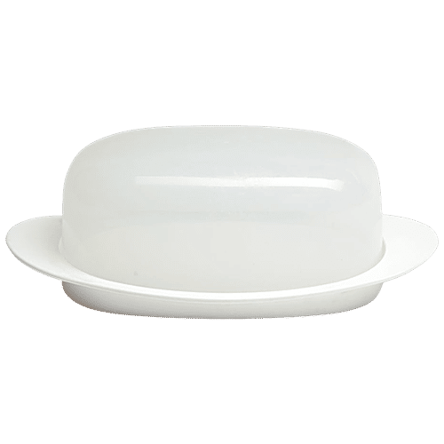 Buy Gluman Butter Dish Durable, AirTight Lid, White Online at Best