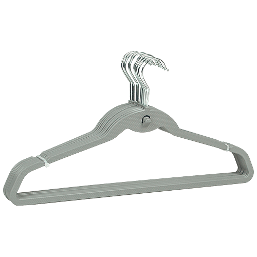 Gluman Stainless Steel Hook Hanger - Durable, Lightweight, Grey, 10 pcs  