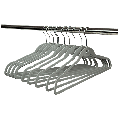 Gluman Stainless Steel Hook Hanger - Durable, Lightweight, Grey, 10 pcs  