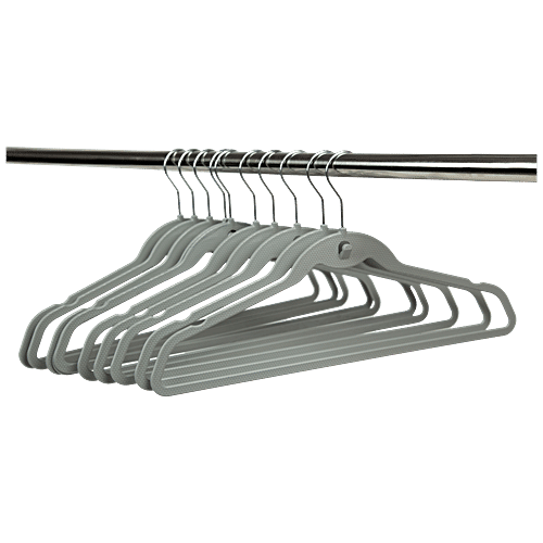 Gluman Stainless Steel Hook Hanger - Durable, Lightweight, Grey, 10 pcs  