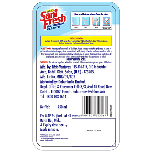 Buy SANIFRESH Bathroom Cleaner Kills 99.9 Germs, Removes Tough