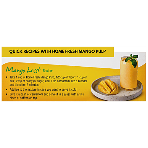 Buy Home Fresh Alphonso Mango Pulp Natural/ Unsweetened Online at