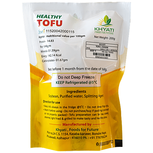 Buy Khyati Tofu/Soya Paneer Fresh, Healthy, High In Protein