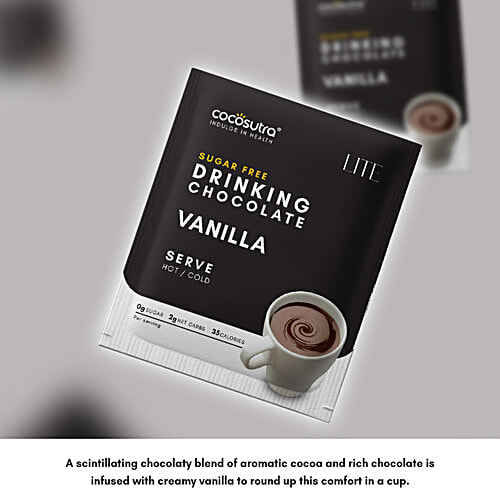 Cocosutra Sugar Free Swiss Vanilla Drinking Chocolate Mix, 20 g  