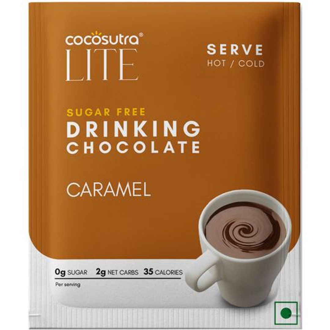 Cocosutra Sugar Free Drinking Chocolate Mix - Caramel, Single Serve, 20 g 