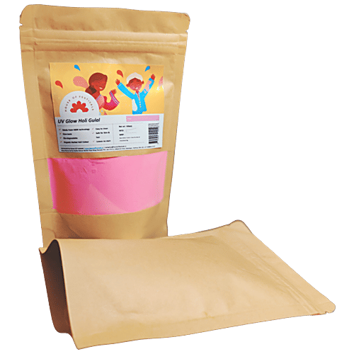 House of Festivals Uv Shade Organic Herbal Holi Colour/Gulal - Pink,Non-Toxic,For Festive Use, 100 g  