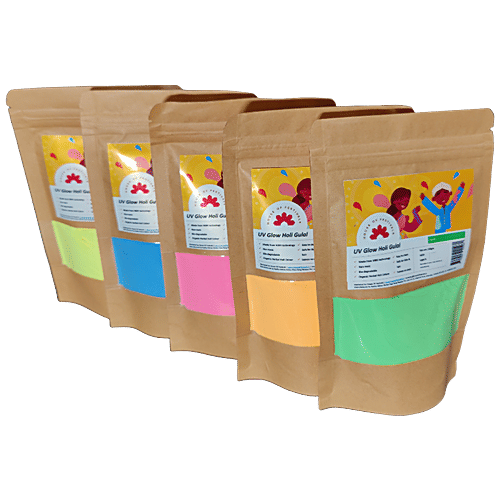 House of Festivals Uv Shade Organic Herbal Holi Colour/Gulal - Pink,Non-Toxic,For Festive Use, 100 g  