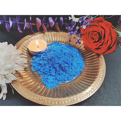 House of Festivals Uv Shade Organic Herbal Holi Colour/Gulal - Blue,Non-Toxic,For Festive Use, 100 g  