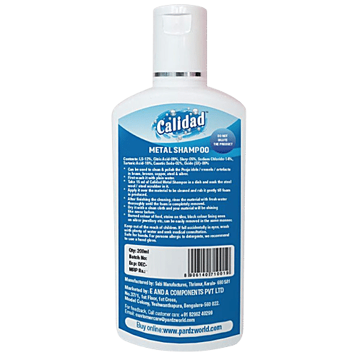 Calidad Metal Shampoo Liquid For Brass, Pooja Idols, Vessels, Copper, Artefacts, Steel & Silver,, 200 ml  Cleans
 Protects
 Dazzling Shine