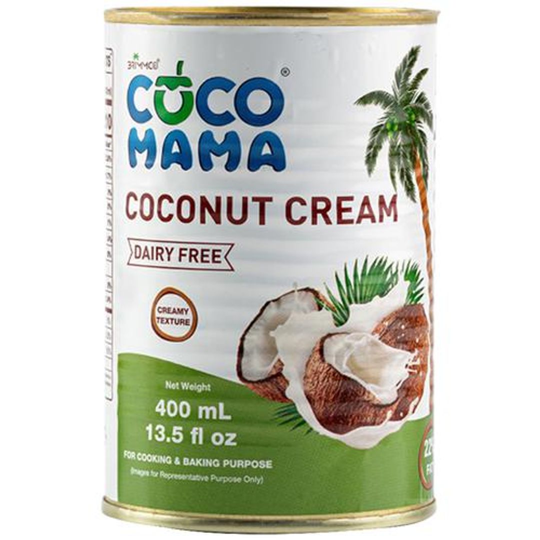 Coco mama Coconut Cream - Thick, Creamy, Dairy Free, For Cooking & Baking, 400 ml Tin