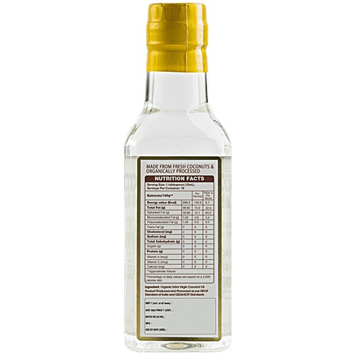 Coco mama Organic Extra Virgin Coconut Oil - Unrefined, 250 ml PET Bottle 