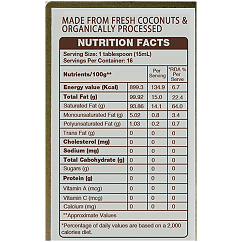 Coco mama Organic Extra Virgin Coconut Oil - Unrefined, 250 ml PET Bottle 