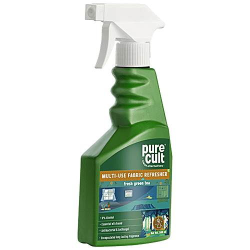 PureCult Multi-Use Fabric Refresher - Fresh Green Tea, No Alcohol, Long-Lasting Fragrance, 500 ml