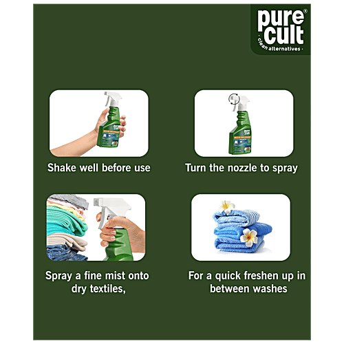 PureCult Multi-Use Fabric Refresher - Fresh Green Tea, No Alcohol, Long-Lasting Fragrance, 500 ml