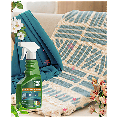 PureCult Multi-Use Fabric Refresher - Fresh Green Tea, No Alcohol, Long-Lasting Fragrance, 500 ml