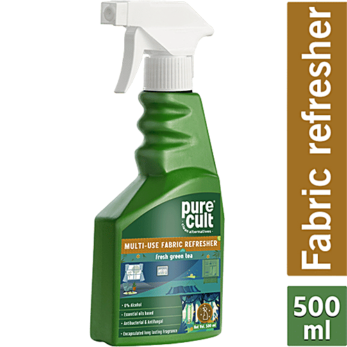 PureCult Multi-Use Fabric Refresher - Fresh Green Tea, No Alcohol, Long-Lasting Fragrance, 500 ml