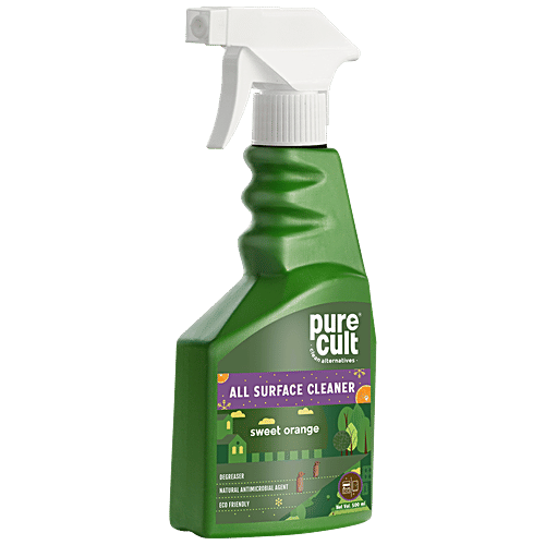 PureCult All Surface Cleaner - Sweet Orange, Degreaser, Eco-Friendly, 500 ml Eco Friendly
Natural Antimicrobial Agent