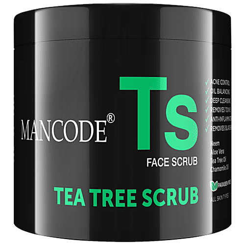 Buy Mancode Tea Tree Face Scrub Acne Control, Deep Cleansing, Removes