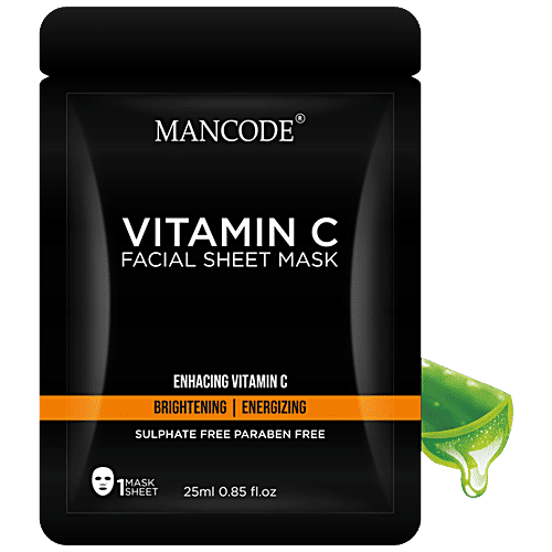 Buy Mancode Vitamin C Facial Sheet Mask Brightening & Energising