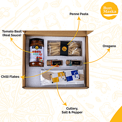 Bun Maska Tomato & Basil Kit With Durum Wheat Penne Pasta & Pesto Sauce - Instantly Cooks In 15 Min, 304 g  