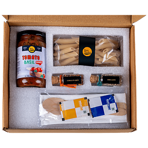 Bun Maska Tomato & Basil Kit With Durum Wheat Penne Pasta & Pesto Sauce - Instantly Cooks In 15 Min, 304 g  