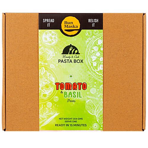 Bun Maska Tomato & Basil Kit With Durum Wheat Penne Pasta & Pesto Sauce - Instantly Cooks In 15 Min, 304 g  