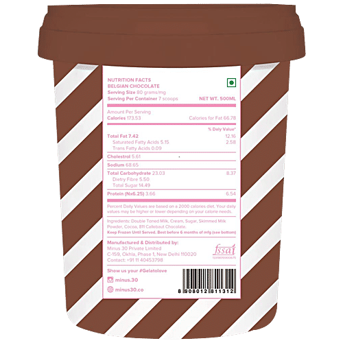 Minus 30 Classic Belgian Chocolate Ice Cream, 500 ml  