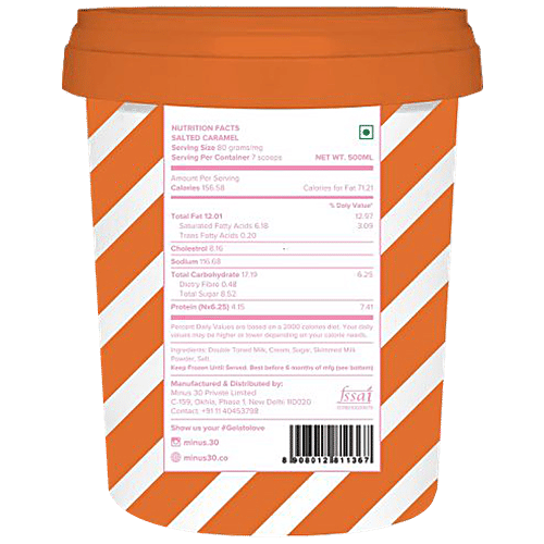 Minus 30 Indulge Salted Caramel Ice Cream, 500 ml  
