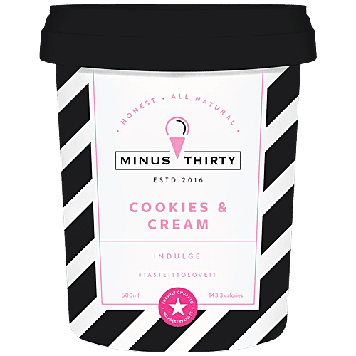 Minus 30 Indulge Cookies & Cream Ice Cream, 500 ml  