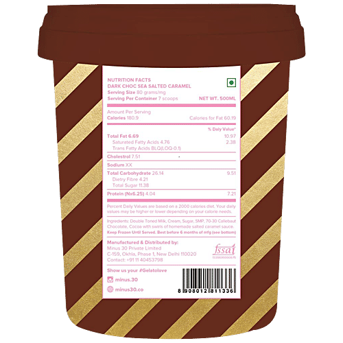 Buy MINUS 30 Indulge Dark Choc Sea Salted Caramel Ice Cream Online at