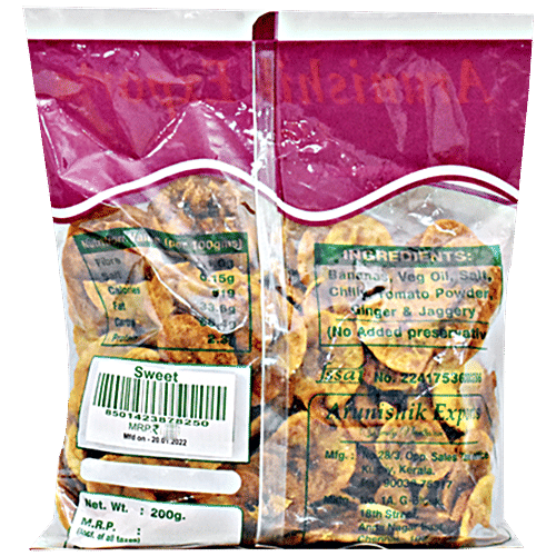 Arunishik Nendharam Chips - Sweet, Crispy & Crunchy, 200 g Pouch 