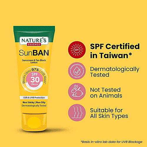Buy Natures Essence SunBan Sunscreen & Tan Block Lotion SPF 30 PA