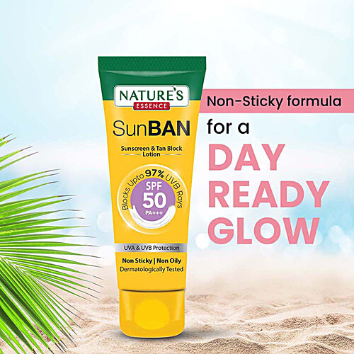 Buy Natures Essence SunBan Sunscreen & Tan Block Lotion SPF 50 PA